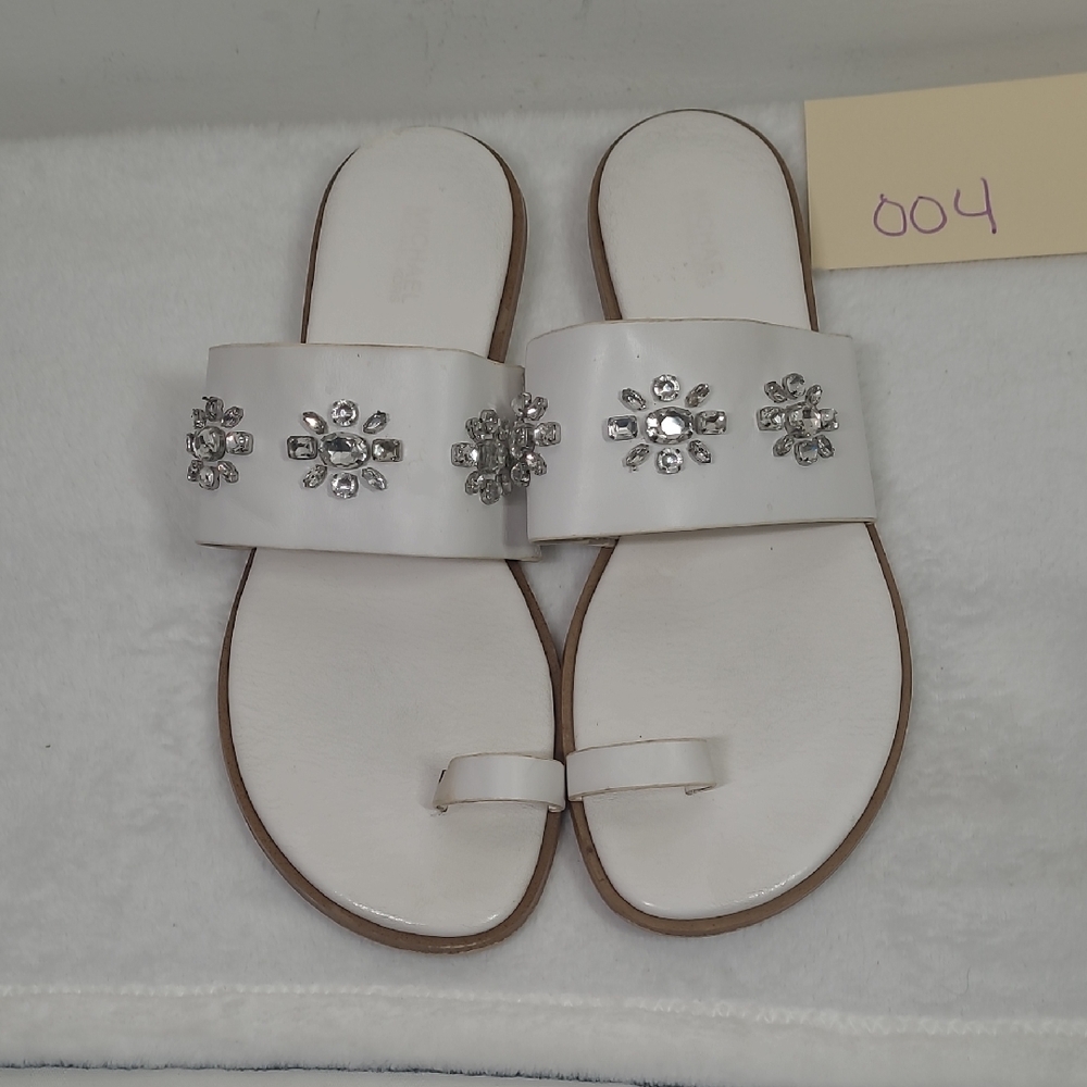 Michael Kors White Embellished Sandals